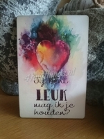 Houten kaart Jij bent leuk mag ik je houden?