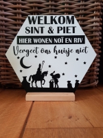 Welkom Sinterklaas bordje Hexagon