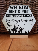 Welkom Sinterklaas bordje Hexagon