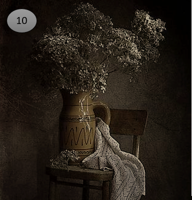 Viltje nr. 10 Kruik met witte bloementjes