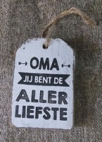 Hanger label Oma jij bent de allerliefste