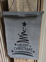 Kalkdoek Merry Christmas kerstboom