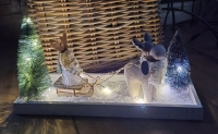 Kerst tafereel slee met rendier